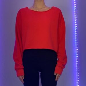 Coral cropped sweatshirt